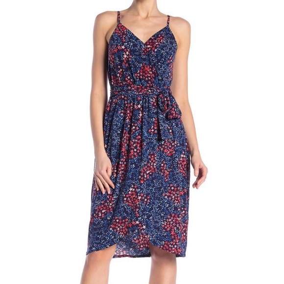 cece floral print asymmetrical dress